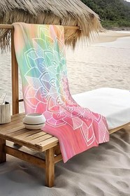 Resim Dijital Baskı Plaj Deniz Havlusu Mandala Desenli Peştamal HVL0152 