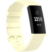 Resim Xdfind 18mm Gümüş Renk Toka Tpu Bilek Kayışı İzle Bandı Fitbit Charge 4 / Charge 4 Se / Charge 3 / Charge 3 Se, Boyut: S Açık Sarı 