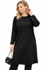 Resim Fresh&Moda Kadın Mevsimlik Petek Desen Uzun Büyük Beden Triko Kazak 