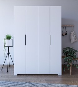 Resim VM VERTEX MOBİLYA Monza 4 Kapılı Beyaz Gardırop Dolap 120 Cm Vm30, 180 Cm 
