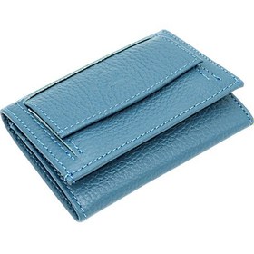 Resim Westpolo Unisex Hakiki Deri Bozuk Para Ve Kağıt Para Bölmeli Cüzdan Kartlık - Kot Mavi Açık Mavi 