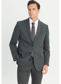 Resim AC&Co / Altınyıldız Classics Erkek Antrasıt Slim Fit Dar Kesim Mono Yaka Takım Elbise Antrasit 