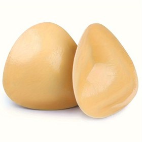 Resim Çift Taraflı Fırça Yapışkanlı Nefes Alabilir Silikon Üçgen Push-Up Sütyen - Kadınlar için Dikişsiz Görünmez Destek, Elde Yıkanabilir, Düz Renk Tasarım, Gizli İç Çamaşırı, Pürüzsüz Dokulu, Esnek Malzeme 