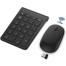 Resim Gajeena Siyah 2.4g Kablosuz Dijital Klavye 22 Tuş + Sessiz Mouse Seti, 10m Mesafe, Windows/mac/linux Desteği Pil Yok Diğer 