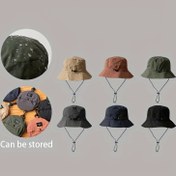 Resim 1 adet Ayarlanabilir Bağcıklı Katlanabilir Güneş Şapkası, Hafif ve Nefes Alabilen Polyester, Açık Hava Maceraları, Yürüyüş, Plaj ve Seyahat için İdeal - Aile ve Arkadaşlar için Mükemmel Hediye, Yürüyüş Ekipmanı | Ayarlanabilir Bağcıklı Şapka | Dayanıklı Açık Hava Şapkası 