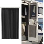 Resim Xuweiwei Universal Rv Kapı Perdesi Black Güneşlik Ve Gizlilik Perdesi Rehber Raylı Siyah 