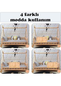 Resim Markaawm Montessori Yatak Ahşap Karyola Çocuk Ve Bebek Beşiği Tren Akçaağaç 