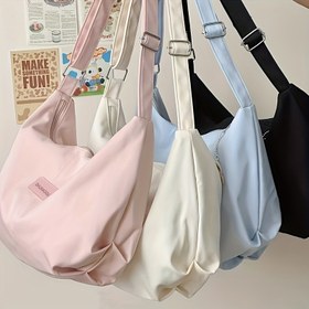Resim Kadınlar için Şık Japon Esintili Büyük Kapasiteli Çapraz Vücut Çantası, Ayarlanabilir Askılı & Fermuarlı Kapatma - Dayanıklı Polyester, Minimalist Tasarım İşe Gidiş-Gelişler, Üniversite, Günlük Kullanım İçin - 4 Renk Seçeneği (Birini Seçin), Crossbody Çanta, Üniversite Öğrencisi Aksesuarı, Pürüzsüz Dokulu Yüzey 