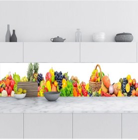 Resim Mutfak Tezgah Arası Folyo Fayans Kaplama Folyosu Meyve Sebze 