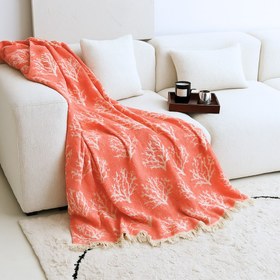Resim Coral 4 Kat Müslin Koltuk Örtüsü 240x300 cm Mercan - 240x300 cm 