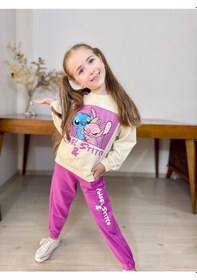 Resim Stitch Kız Çocuk Eşofman Takım Mor 