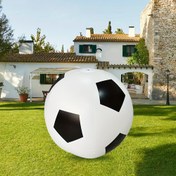 Resim 1 Adet Büyük Şişme Futbol Topu - Dayanıklı PVC Her Mevsim İçin Açık/Kapalı Alan Kullanım, Beyaz & Siyah ve Karo Desenli Tasarım - Havuz, Plaj, Bahçe Parti Oyunları, Çocuk Eğitimi için Uzun Ömürlü Şişme Top, Kolay Kurulum & Saklama, ile Yaz İçeriklerine Hazır 