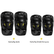 Resim Sulaıte Motosiklet Yaz Sürme Erkekler Ve Kadınlar Dizlik Dirsek Elektrikli Motosiklet Sürme Ekipmanları Koruyucu Siyah 