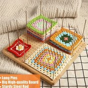 Resim Geniş 7,75" (19,56 cm) Kancalı Örgü Tahtası - Sağlam Bambu Desenli Izgara - Amigurumi, Yorganlar ve Minderler İçin - Tığ İşi ve Örgü Tutkunları için İdeal Hediye 
