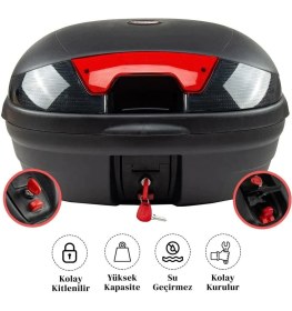 Resim 46 Lt Siyah Motosiklet Arka Çanta Full Aparatlı 