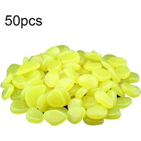 Resim 50 Adet Karanlıkta Parlayan Bahçe Çakıl Yolu Akvaryum Aydınlık Taş Balık Tankı Dekoru Qinhaiyellow 