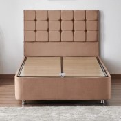 Resim Niron Yatak Niron Rama Baza ve Başlık Seti 120 x 200 cm Tek Kişilik Sütlü Kahve Kumaş Baza ve Başlığı Soho Kumaş 