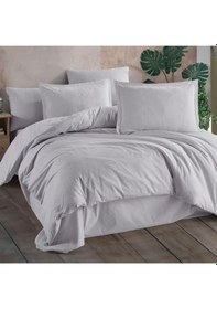 Resim Clasy Ranforce Tek Kişilik Nevresim Takımı Unita Açık Gri 