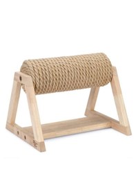 Resim Modern Ahşap Kedi Tırmalama Oyuncağı - Döner Silindir 