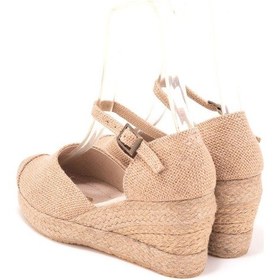 Resim Star Tombis Gerçek Elişi Burnu Hasır Platformlu Dolgu Topuk Keten Hasır Espadril Handmade Hasır 