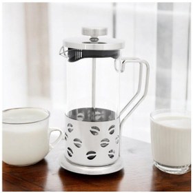 Resim French Press Kahve Ve Çay Demleme Makinası 350 Ml French Press Gümüş 