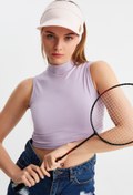 Resim Butikgiz Kadın Pudra Uv Korumalı Katlanabilir Üstü Açık Yumuşak Siperli %100 Pamuklu Penye Tenis Vizör Şapka 