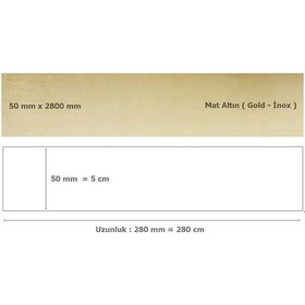 Resim 50 Mm X 2800 Mm Mat Altın Sibu Aynalı Pleksi Şerit Mobilya Süsü 