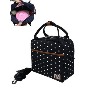 Resim Stylo Food Bag Mama Ve Çok Amaçlı Yemek Taşıma Termos Çantası Puanlı Siyah 