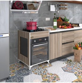 Resim Kenzlife Ankastre Modülü Kabini Selenyum3 Crd Fırın Ocak Dolabı Ayaklı Üstten 