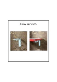 Resim 2 Adet Raf Altı Ayağı L Konsol Tüm Boyutlar - Raf Altı Kol 26x33 Cm Beyaz 