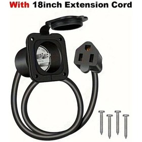 Resim Xuweiwei 1pc 15a Us Erkek Fiş 125v Şarj Soketi Kilit Mekanizmali Yüksek Kaliteli Bakır Yapı Black 