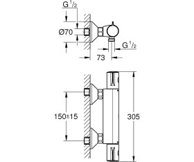 Resim Grohtherm 800 Termostatik Duş Bataryası 