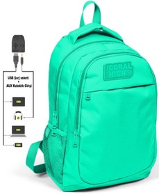Resim Yaygan Coral High Kız Çocuk Su Yeşili 3'lü Çanta Takımı - Usb Soketli 