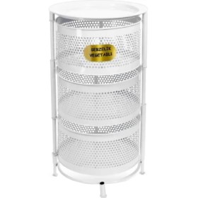 Resim 3 Katlı Mambo Yana Açılır Beyaz Patates Soğan Sepeti Sebze Meyve Sepeti Sebzelik 