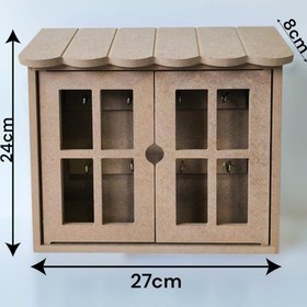 Resim Ahşap Boyanabilir İki Kapaklı Anahtarlık 
