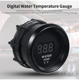 Resim Kosona 52mm Evrensel Araçlar İçin Lcd Su Sıcaklığı Göstergesi, 12v, 20-120 C/68-248 F Aralığı, C/ F Dönüşümü Ve Alarm Özelliği 