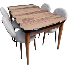 Resim Bengimobilya Sandalye -Masa Midye Kayın Retro Ayak Kütük Desen Metal Çelik Nik 