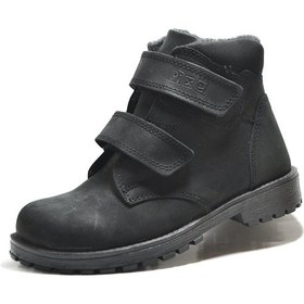 Resim Raker 8050 Hakiki Deri Siyah Cırtlı Ortopedik Erkek Çocuk Bot Siyah 