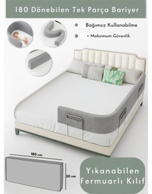 Resim Miralay Yeni Nesil Yatak Bariyeri 180 CM Gri 