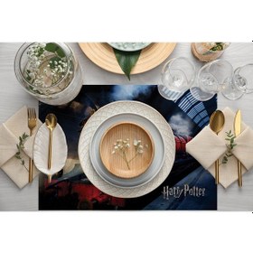 Resim Adawall Home Hogwarts Express Kumaş Amerikan Servis 4'lü Set Çok Renkli 