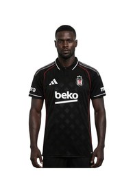 Resim Beşiktaş Lisanslı Adidas Forma Lazer Kutulu Kişiye Özel Forma Siyah-beyaz 