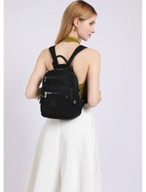 Resim Smart Bags Günlük Küçük Boy Su Geçirmez Krınkıl Kumaş Kadın Sırt Çantası Siyah 