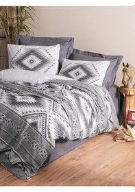 Resim Cotton Box Ethnic Tek Kişilik Nevresim Takımı Delos Antrasit 