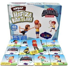 Resim NessiWorld Educational Wooden Memory Cards Sports 