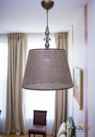 Resim Göksu Lighting Rattan Eda Model Cam Taşlı Modern & Dekoratif Salon, Yemek Odası, Mutfak 