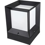 Resim Şanled Kare Küp Dekoratif Siyah Kasa Set Üstü Bahçe Aydınlatma Armatürü -2 Adet Şeffaf 