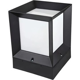 Resim Şanled Kare Küp Dekoratif Siyah Kasa Set Üstü Bahçe Aydınlatma Armatürü -2 Adet Şeffaf 