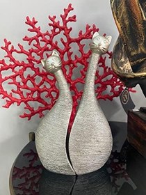 Resim İkili Kedi Biblo GÜMÜŞ RENK 