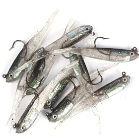 Resim 10 Adet Yumuşak Silikon Balıkçılık Yemleri Çatal Kuyruklu - Tatlı ve Tuzlu Su Balıkçılığı için Çok Yönlü Swimbait & Jerkbait, Gri 