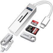 Resim Genel Markalar Apera Bn08 Macbook Ve Android İÇin 5 In 1 Alüminyum Type-C To Usb 5Gbps 3.0 Çoklayıcı Hafıza Kartı 
